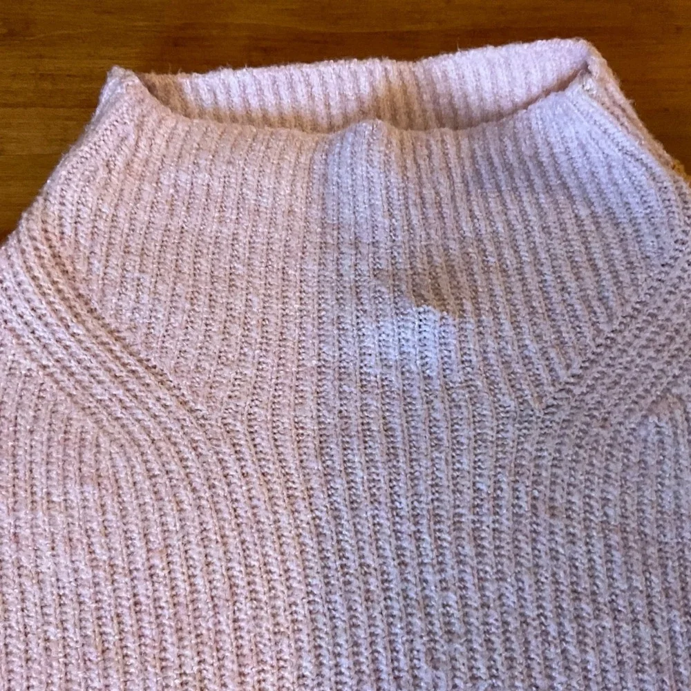 Free Assembly Colorblock Mock Neck Sweater Pink Navy Ochre Womens Sz M Y2K Style - Picture 5 of 9